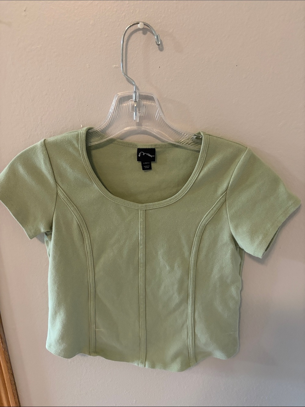 Express Pastel Green Scoop Neck Crop Top